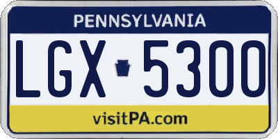 PA license plate LGX5300