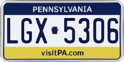 PA license plate LGX5306