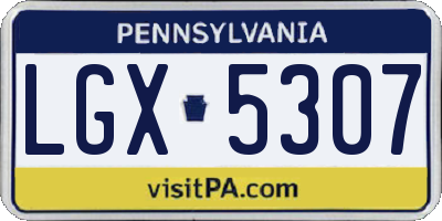 PA license plate LGX5307