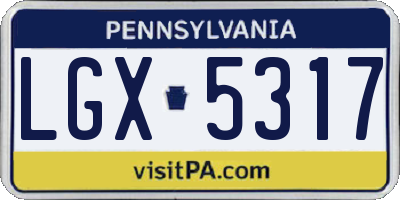 PA license plate LGX5317