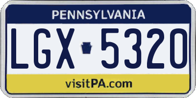 PA license plate LGX5320