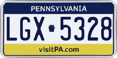 PA license plate LGX5328