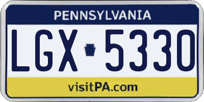 PA license plate LGX5330