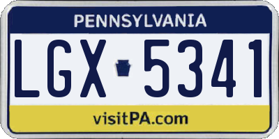 PA license plate LGX5341