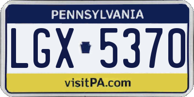PA license plate LGX5370