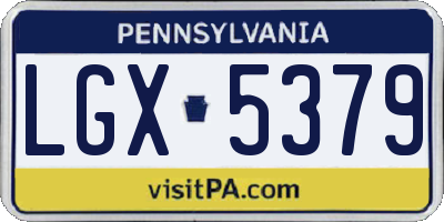 PA license plate LGX5379