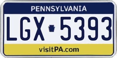 PA license plate LGX5393