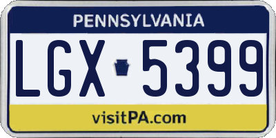 PA license plate LGX5399