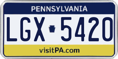 PA license plate LGX5420