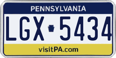 PA license plate LGX5434