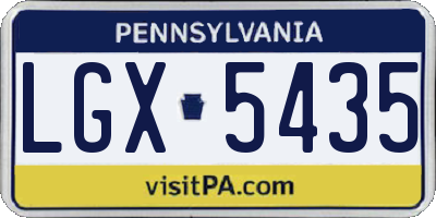 PA license plate LGX5435
