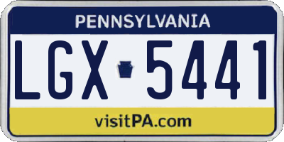 PA license plate LGX5441
