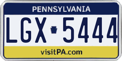 PA license plate LGX5444