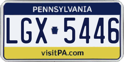 PA license plate LGX5446