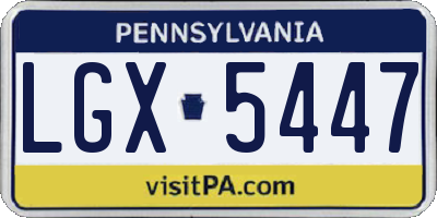 PA license plate LGX5447