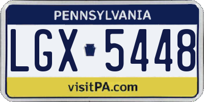 PA license plate LGX5448