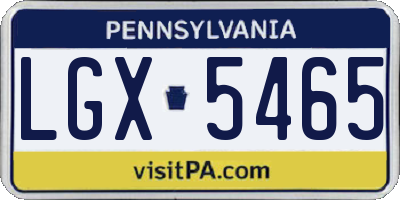 PA license plate LGX5465