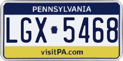 PA license plate LGX5468