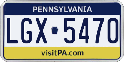 PA license plate LGX5470