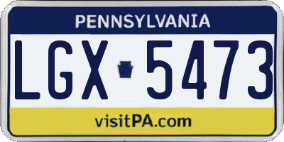 PA license plate LGX5473