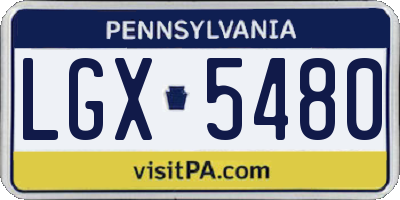 PA license plate LGX5480