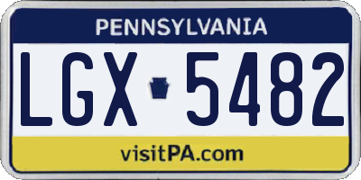 PA license plate LGX5482