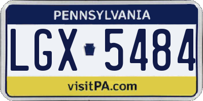 PA license plate LGX5484