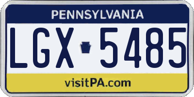 PA license plate LGX5485