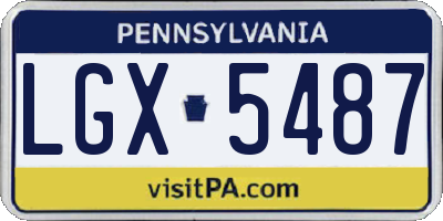 PA license plate LGX5487