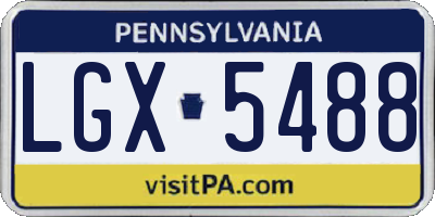 PA license plate LGX5488