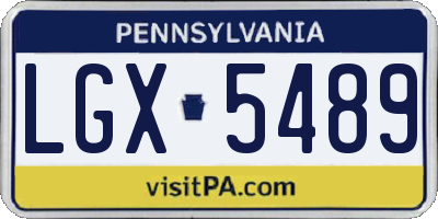 PA license plate LGX5489
