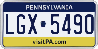 PA license plate LGX5490