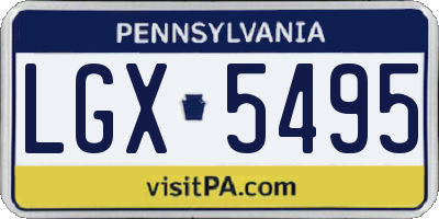 PA license plate LGX5495