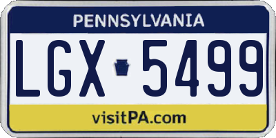 PA license plate LGX5499