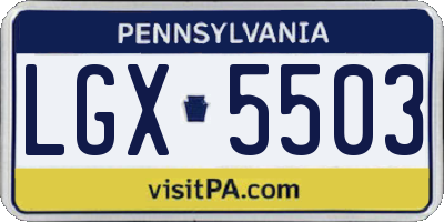 PA license plate LGX5503