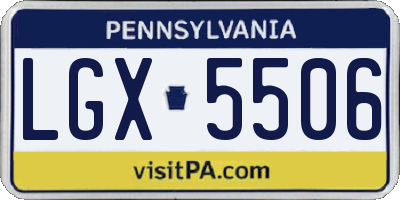 PA license plate LGX5506