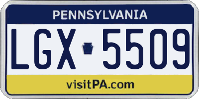 PA license plate LGX5509
