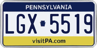 PA license plate LGX5519