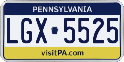 PA license plate LGX5525