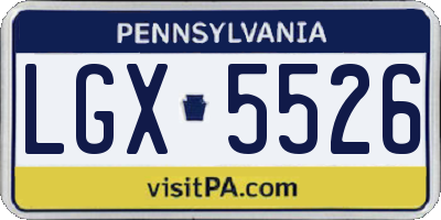 PA license plate LGX5526