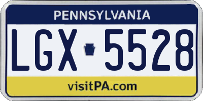 PA license plate LGX5528