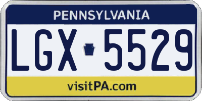 PA license plate LGX5529