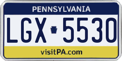 PA license plate LGX5530
