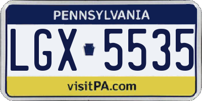 PA license plate LGX5535