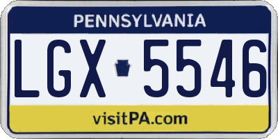 PA license plate LGX5546