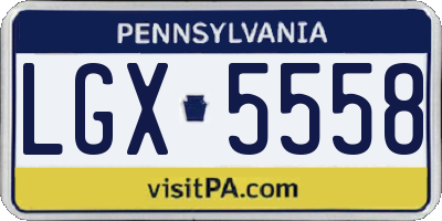 PA license plate LGX5558