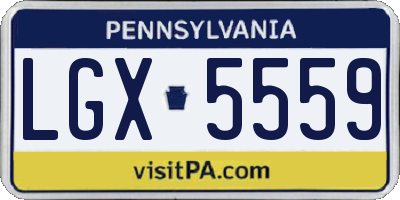 PA license plate LGX5559