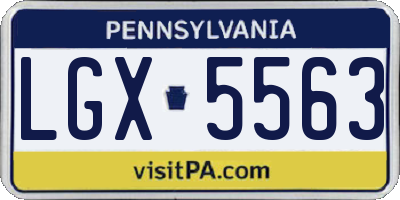 PA license plate LGX5563