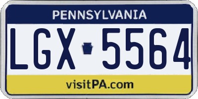 PA license plate LGX5564