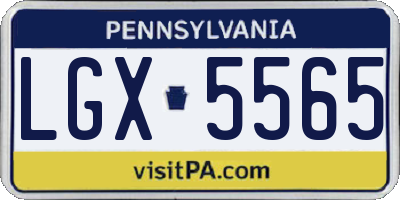 PA license plate LGX5565
